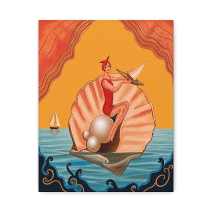 ⛵🦪 The Pearl Shell Sailor Placemat – Art Deco Seaside Fantasy