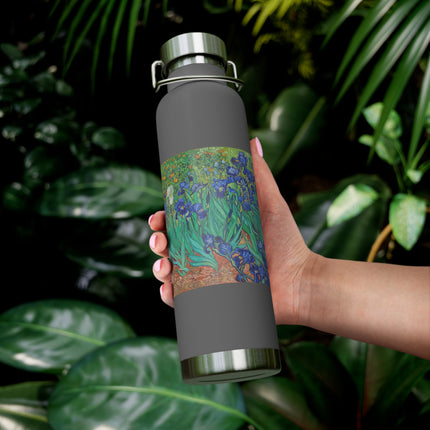 Irises by Vincent Van Gogh Copper Vacuum Insulated Bottle, 22oz