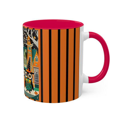Night of the Trick-or-Treating Owlets Colorful Mugs, 11oz