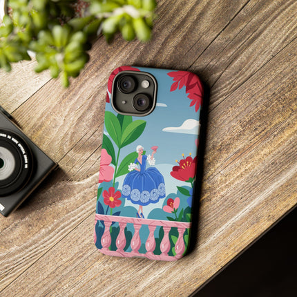 🌺🪭 The Lady Of The Grand Flower Terrace Phone Case – Art Deco Garden Elegance
