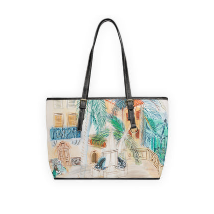 Couple sur un banc, Place d’Hyères by Raoul Dufy PU Leather Shoulder Bag