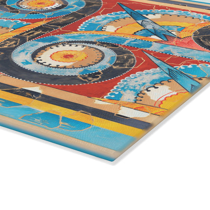 Reproduction of S-Spiral Frieze by Emile Gilliéron Glass Cutting Board