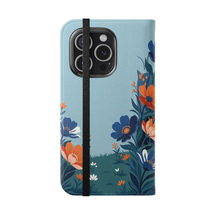 🌺🎩 The Lady Of The Grand Flower Garden Flip Case – Art Deco Floral Fantasy