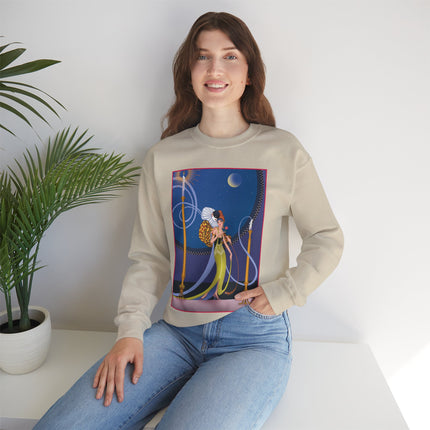 Smoke and Secrets: A Glamorous Encounter in Prohibition Era Heavy Blend™ Crewneck Sweatshirt