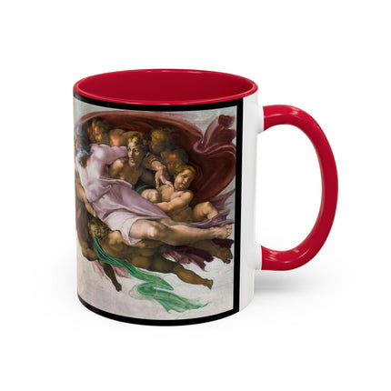 The Creation of Adam by Michelangelo Buonarroti Colorful Mugs (11oz, 15oz)