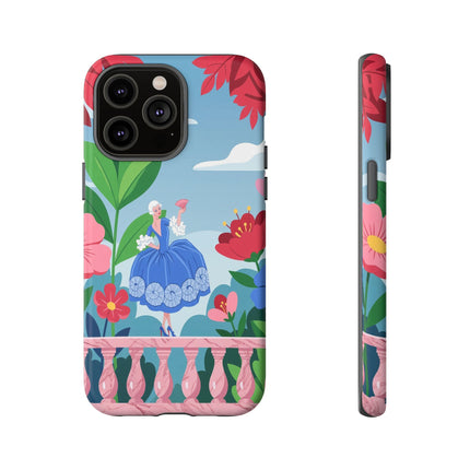 🌺🪭 The Lady Of The Grand Flower Terrace Phone Case – Art Deco Garden Elegance