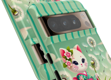 Geisha Kitten and the Dandelion Phone Cases