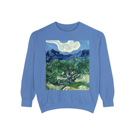 Olive Trees by Vincent Van Gogh Garment-Dyed Sweatshirt