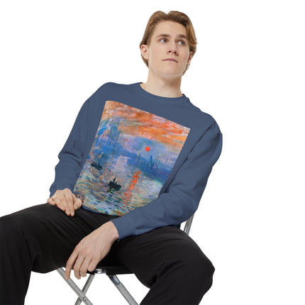 Sunrise by Claude Monet Unisex Garment-Dyed Sweatshirt