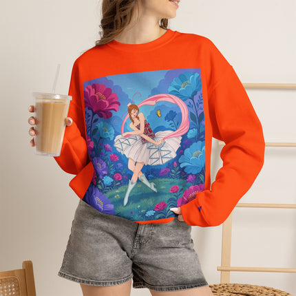 🦋🌸 The Butterfly Garden Ballet Crewneck Sweatshirt – Art Deco Floral Whimsy