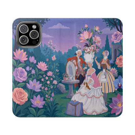 🌸🐶 The Grand Garden Dressing Flip Case – Art Deco Floral Elegance