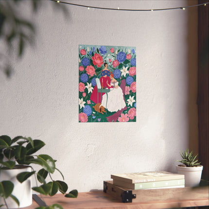 🌸💎 The Garden Of Little Treasures Matte Vertical Poster – Art Deco Floral Elegance