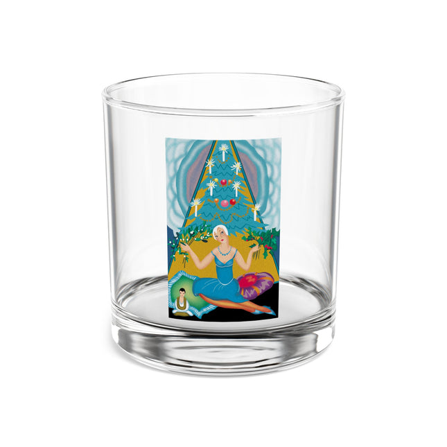 Art Deco Christmas Elegance Rocks Glass, 10oz