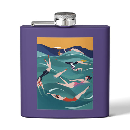 Summer Splash Stainless Steel Flask – Retro Beach Joy & Carefree Summer Vibes