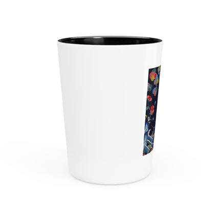 Rank Badge with Mandarin Duck Ceramic Shot Glass