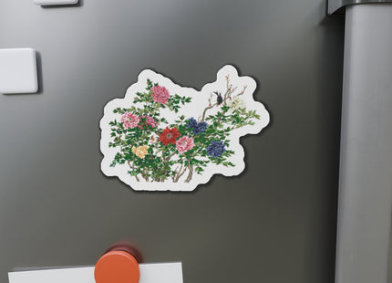 Peonies and Birds by Okamoto Shuki Die-Cut Magnets (5 Sizes)