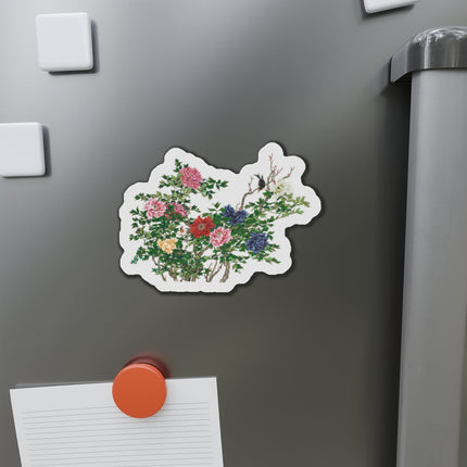 Peonies and Birds by Okamoto Shuki Die-Cut Magnets (5 Sizes)