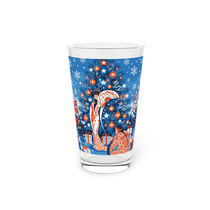 🎋❄️ The Winter Lantern Celebration Pint Glass – Elegant Asian Christmas Fantasy