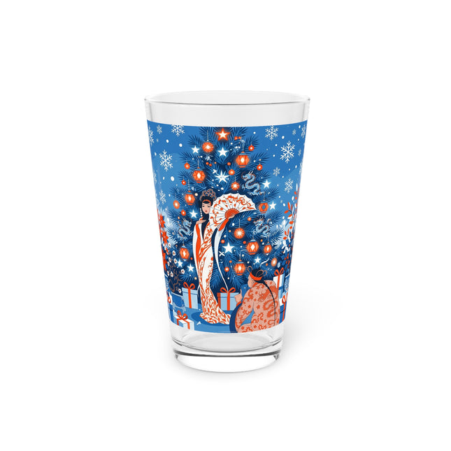 🎋❄️ The Winter Lantern Celebration Pint Glass – Elegant Asian Christmas Fantasy