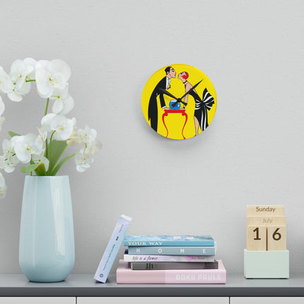 A Moment of Elegance Acrylic Wall Clock, Round and Square