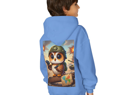 Owl on the Front Lines Youth Heavy Blend Hooded Sweatshirt