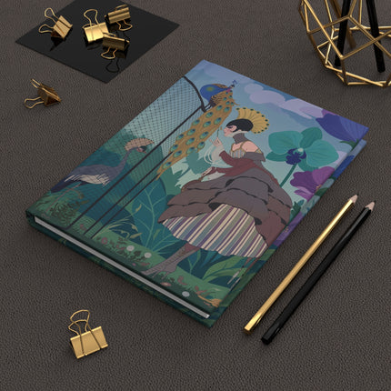 🦚🌺 The Lady Of The Peacock Conservatory Hardcover Journal – Art Deco Garden Elegance