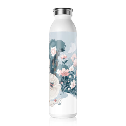🌸📖 The Enchanted Garden Reader Slim Water Bottle – Art Deco Floral Elegance