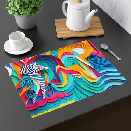 Surfing Zebra Placemat, 1pc