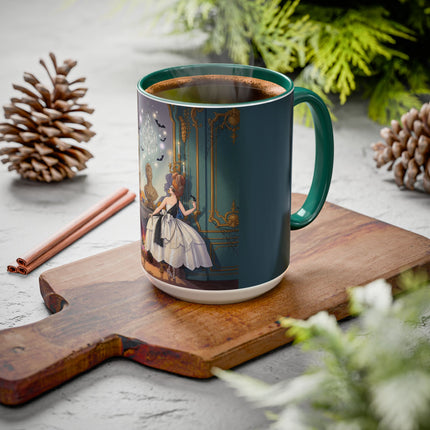 🕯️🎃 The Moonlit Manor Drawing Room Colorful Mug – Elegant Halloween Charm