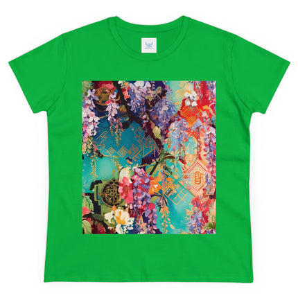 Golden Wisteria Symphony Women's Midweight Cotton Tee