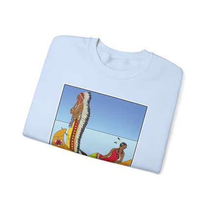 Le long du Missouri (Indian couple on the Missouri River) by George Barbier Heavy Blend™ Crewneck Sweatshirt