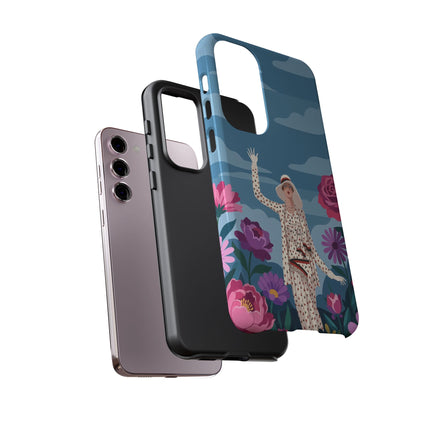 🌺👒 The Grand Flower Promenade Phone Case – Art Deco Fashion Illustration