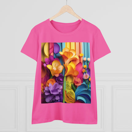 The Graceful Freesia Women's Midweight Cotton Tee