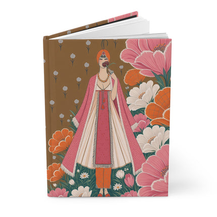 🌸🧡 The Rose & Amber Garden Reverie Hardcover Journal – Art Deco Floral Elegance