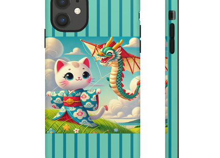 Geisha Kitten and the Dragon Kite Phone Cases