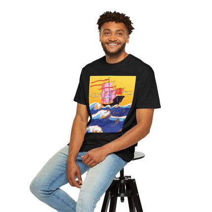 Golden Seas and Whimsical Dreams Unisex Garment-Dyed T-shirt