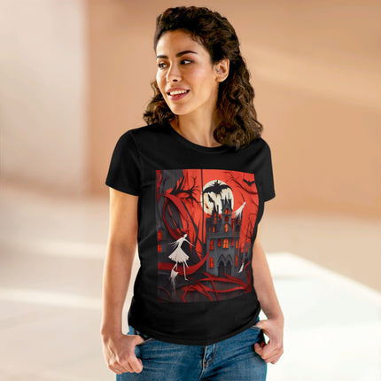 Halloween Night Scene Women's Midweight Cotton Tee