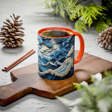 Dramatic Ocean with Crashing Waves Colorful Mugs (11oz, 15oz)
