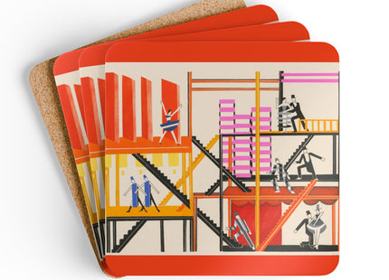 Maquettes de Théatre 4 by Alexandra Exter Corkwood Coaster Set