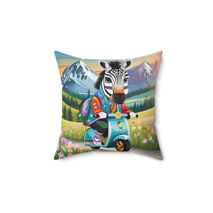 Stripes on Wheels Spun Polyester Square Pillow