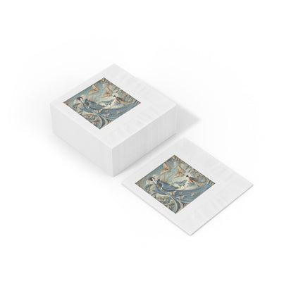 Butterfly Empress White Coined Napkins – Graceful Butterflies & Timeless Elegance
