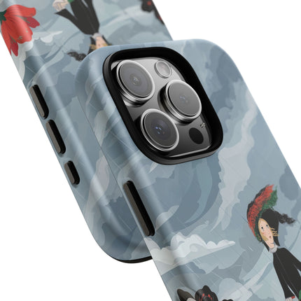 🌧️🌺 The Stormy Flower Walk Phone Case – Art Deco Floral Fashion