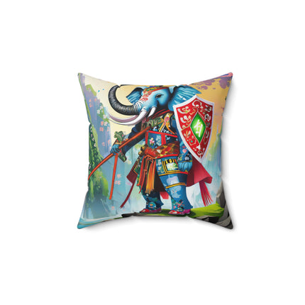 Cyberpunk Elephant Spun Polyester Square Pillow