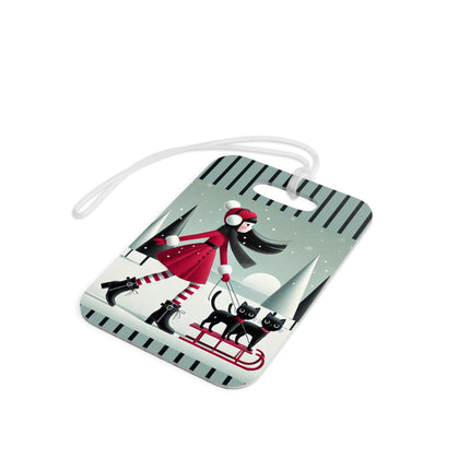 Red Sled & Curious Cats Luggage Tag