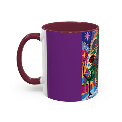 🎄✨ Christmas Among The Twinkling Trees Colorful Mug – Art Deco Holiday Fantasy