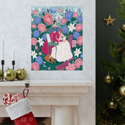 🌸💎 The Garden Of Little Treasures Matte Vertical Poster – Art Deco Floral Elegance