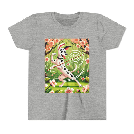 Dalmatian Dance in the Cherry Blossom Grove Youth Short Sleeve Tee