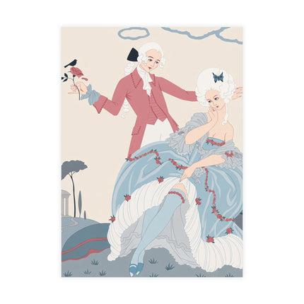 🌹🦋 L'Amour Est Aveugle Postcards With Envelopes – George Barbier Art Deco Romance