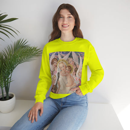Madonna with Child Surrounded by Musical Angels by Gerda Wegener Heavy Blend™ Crewneck Sweatshirt
