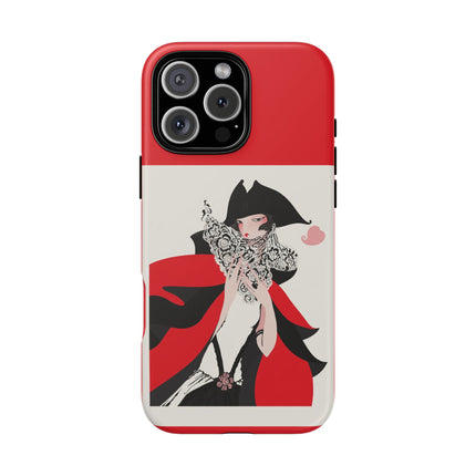 Crimson Masquerade Phone Case – Dramatic Grace & Bold Elegance